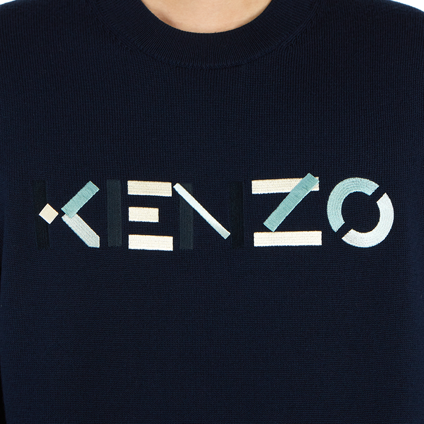 겐조(KENZO) 로고 남자 울 니트 5PU541 3LA 76 206