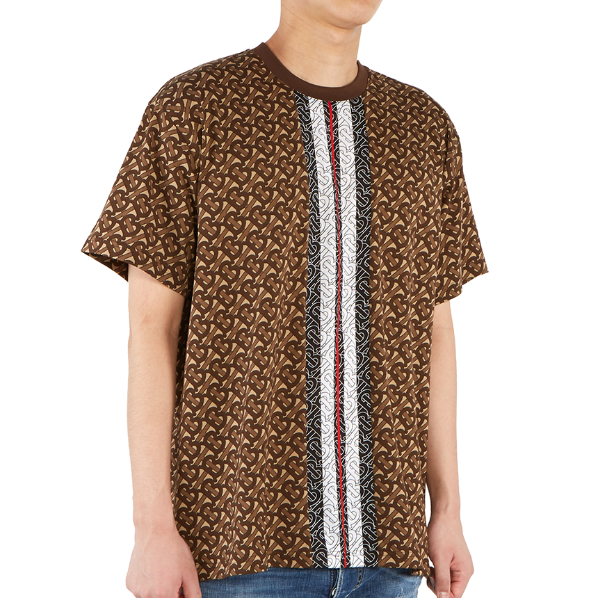 버버리(BURBERRY) 모노그램 스트라이프 남자 반팔티셔츠 MUNLEY 8018239 A7436