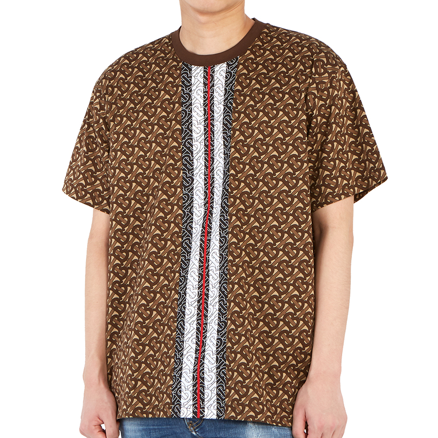 버버리(BURBERRY) 모노그램 스트라이프 남자 반팔티셔츠 MUNLEY 8018239 A7436