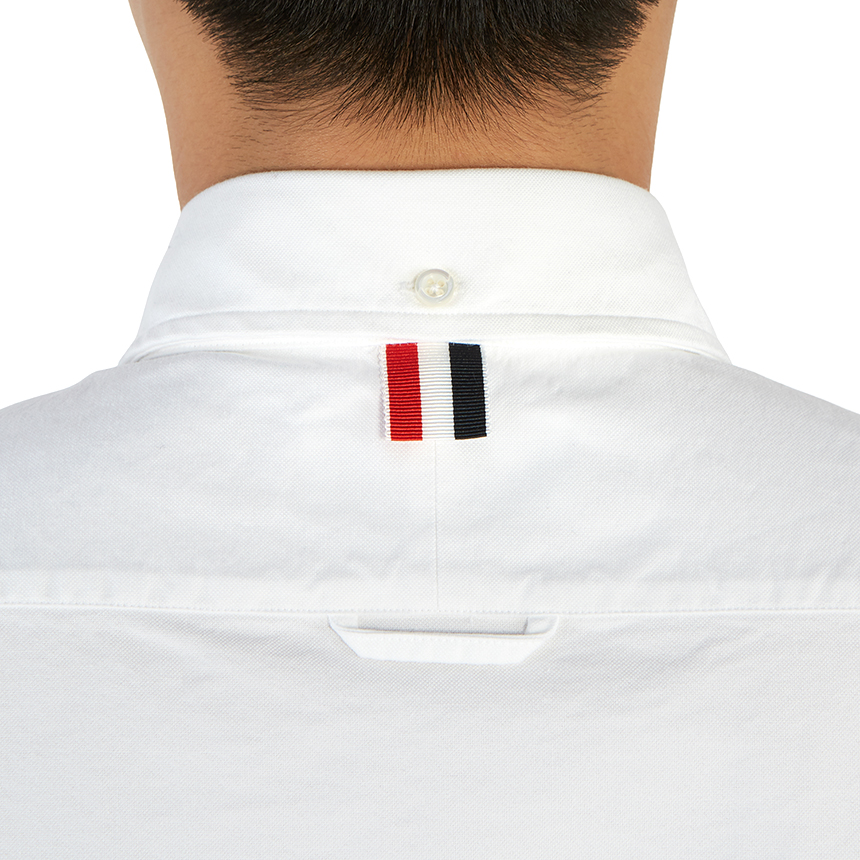 톰브라운(THOM BROWNE) 스크래치 옥스포드 삼선 포켓 남자 셔츠 S_MWL288A 00139 100_006