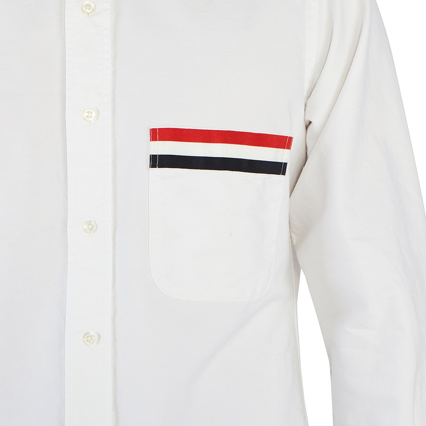 톰브라운(THOM BROWNE) 스크래치 옥스포드 삼선 포켓 남자 셔츠 S_MWL288A 00139 100_006
