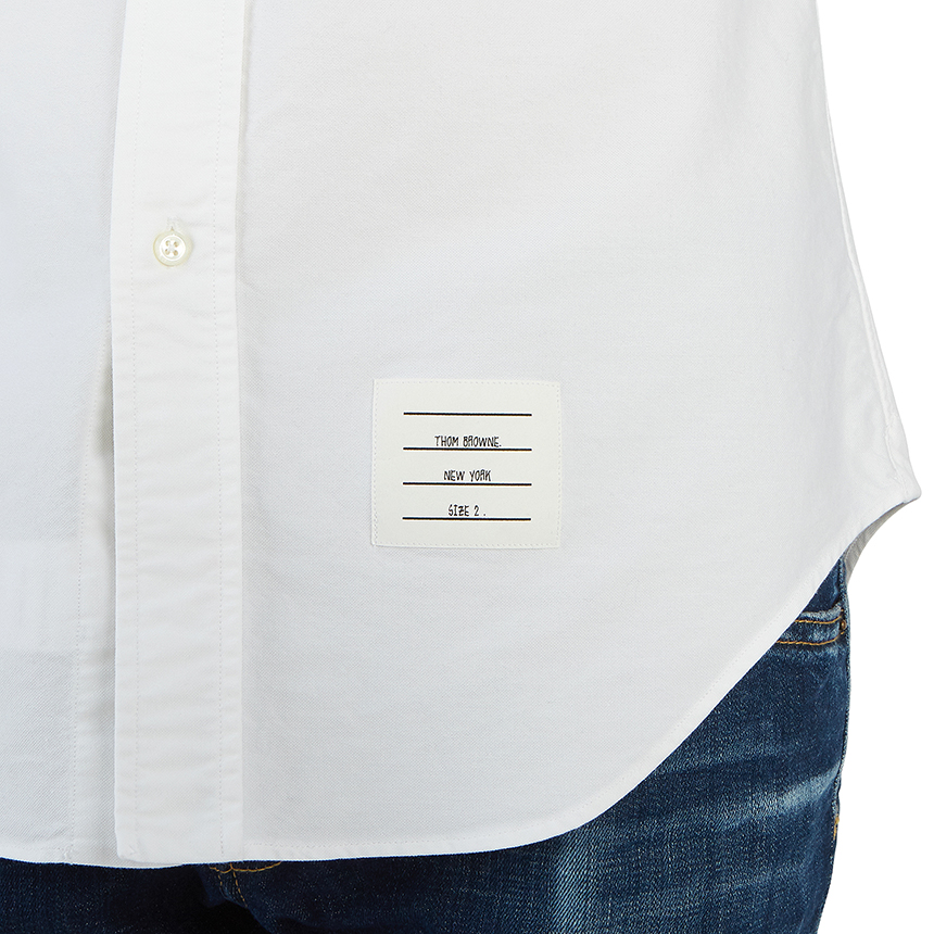 톰브라운(THOM BROWNE) 스크래치 옥스포드 삼선 포켓 남자 셔츠 S_MWL288A 00139 100_006