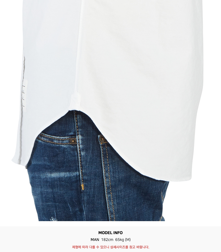 톰브라운(THOM BROWNE) 스크래치 옥스포드 삼선 포켓 남자 셔츠 S_MWL288A 00139 100_006