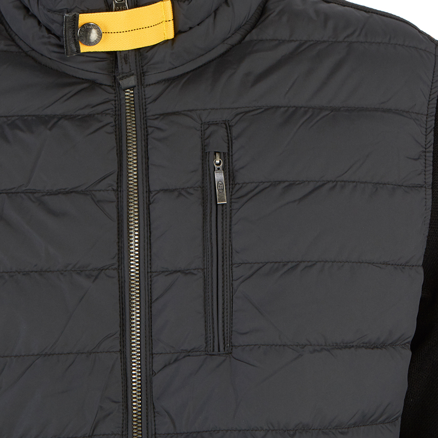 파라점퍼스(PARAJUMPERS) 타쿠지 니트 남자 울 패딩 집업 가디건 PMKNIKN01 BLACK