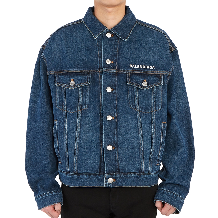 발렌시아가(BALENCIAGA) 로고 남자 데님 자켓 643804 TDW14 6020