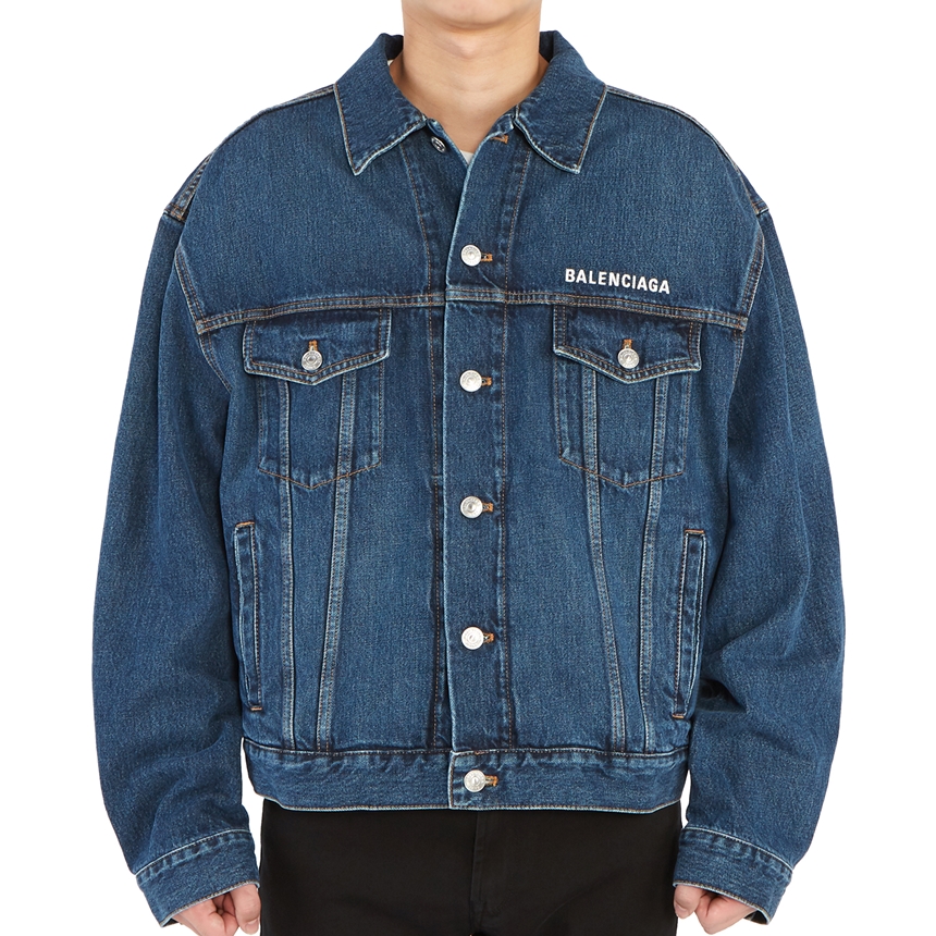 발렌시아가(BALENCIAGA) 로고 남자 데님 자켓 643804 TDW14 6020