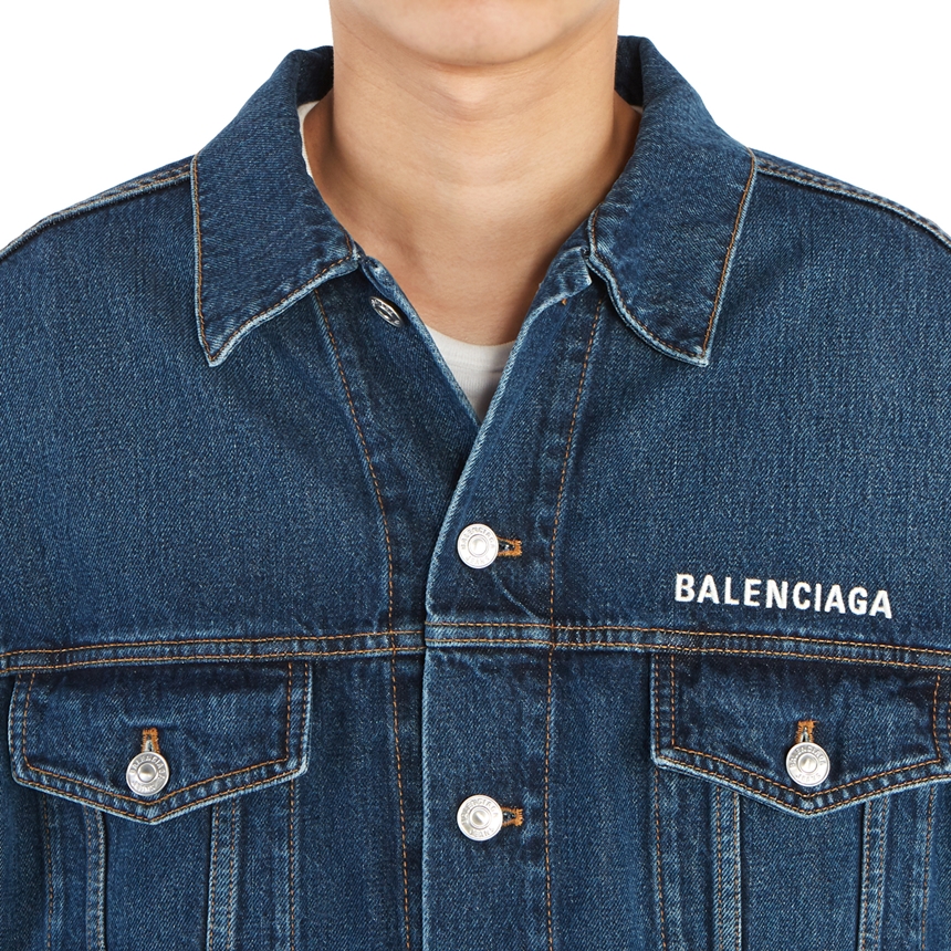 발렌시아가(BALENCIAGA) 로고 남자 데님 자켓 643804 TDW14 6020