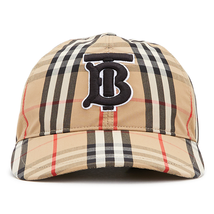 버버리(BURBERRY) 모노그램 빈티지 체크 공용 볼캡 모자 TB CHK BASEBALL CAP 8027502