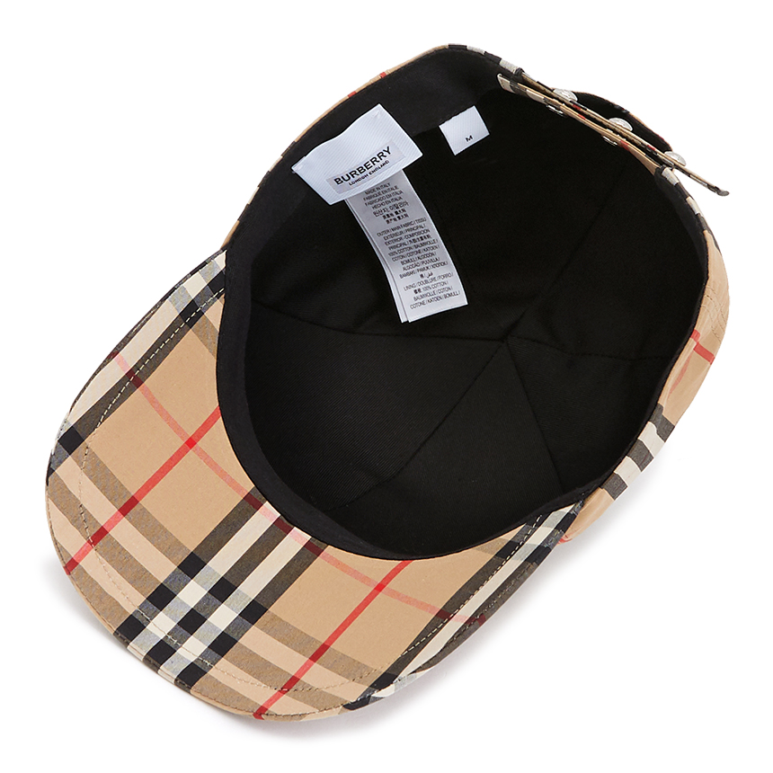 버버리(BURBERRY) 모노그램 빈티지 체크 공용 볼캡 모자 TB CHK BASEBALL CAP 8027502