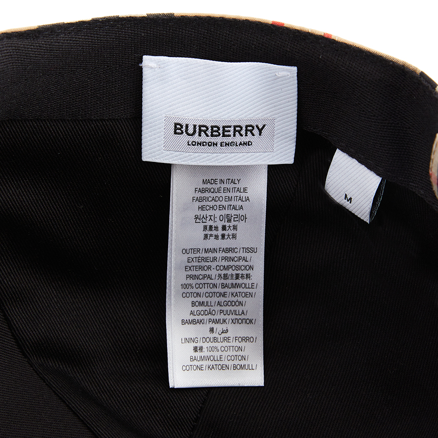 버버리(BURBERRY) 모노그램 빈티지 체크 공용 볼캡 모자 TB CHK BASEBALL CAP 8027502