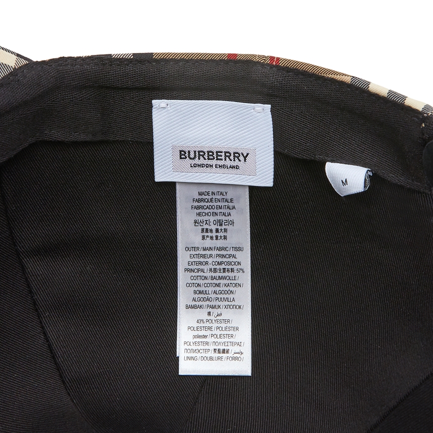 버버리(BURBERRY) 로고 아플리케 빈티지 체크 공용 볼캡 모자 TRUCKER CAP 8026929