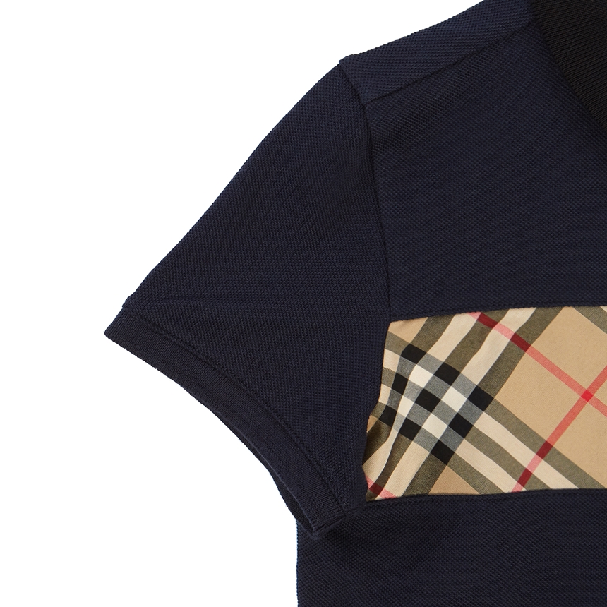 버버리키즈(BURBERRY KIDS) 빈티지 체크 패널 키즈 반팔 폴로 티셔츠 (성인착용가능) JEFF 8010023 A1222 14Y