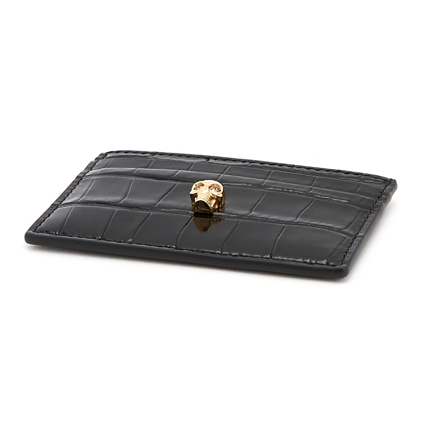 알렉산더맥퀸(ALEXANDER MCQUEEN) 스컬 크로커다일 공용 명함/카드지갑 632038 1JMFG 1050