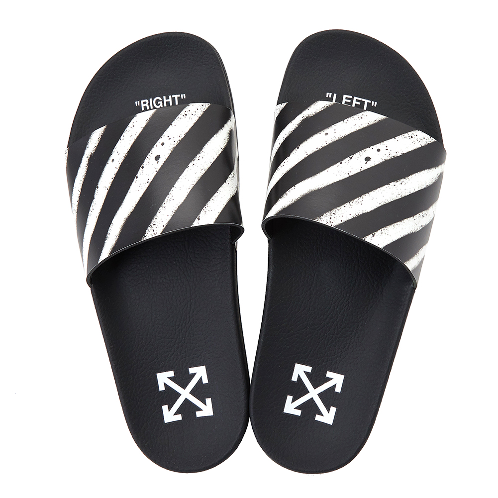 오프화이트(OFF WHITE) 스프레이 스트라이프 남자 슬리퍼 OMIA088R 20C22052 1001