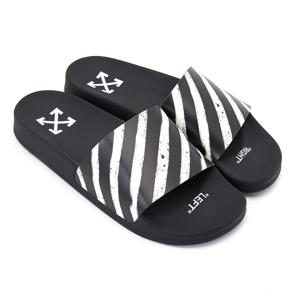 오프화이트(OFF WHITE) 스프레이 스트라이프 남자 슬리퍼 OMIA088R 20C22052 1001