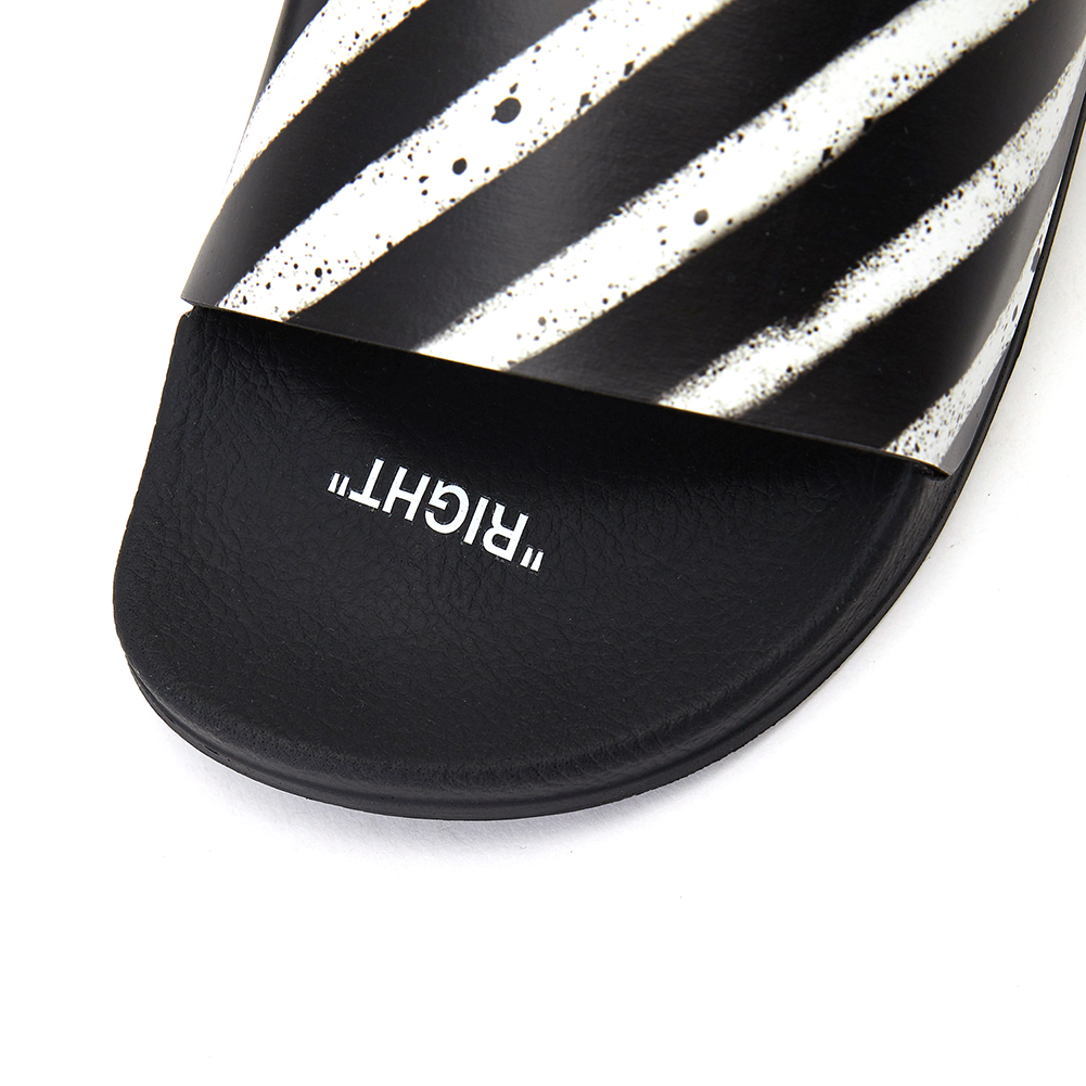 오프화이트(OFF WHITE) 스프레이 스트라이프 남자 슬리퍼 OMIA088R 20C22052 1001