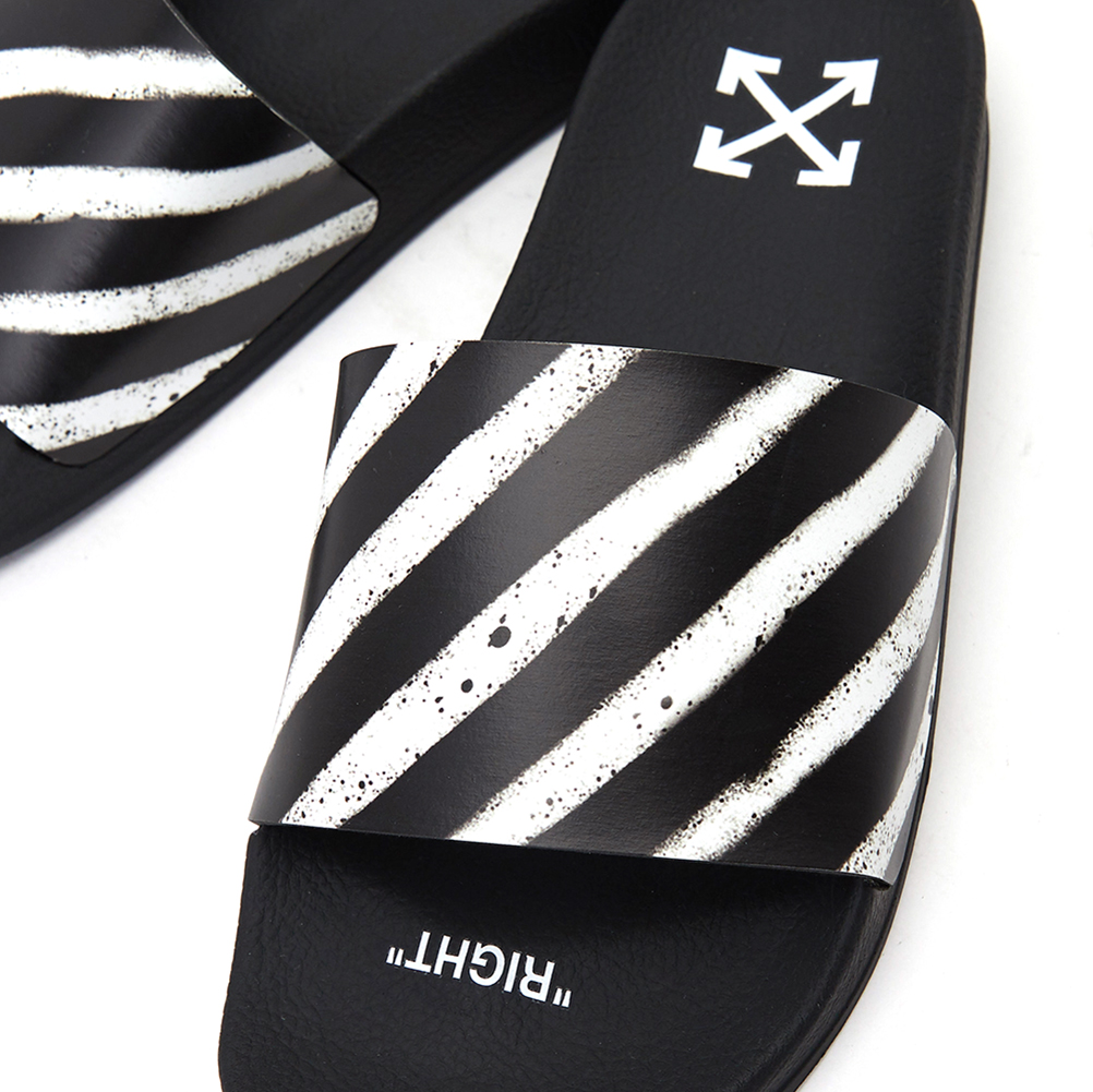오프화이트(OFF WHITE) 스프레이 스트라이프 남자 슬리퍼 OMIA088R 20C22052 1001