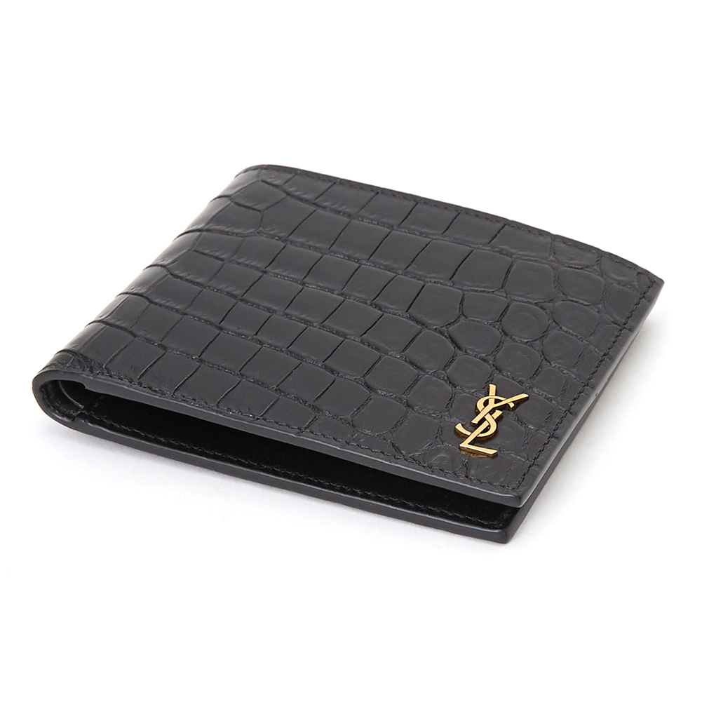 생로랑(SAINT LAURENT PARIS) 타이니 모노그램 크로커다일 남자 반지갑 607727 DZEDW 1000