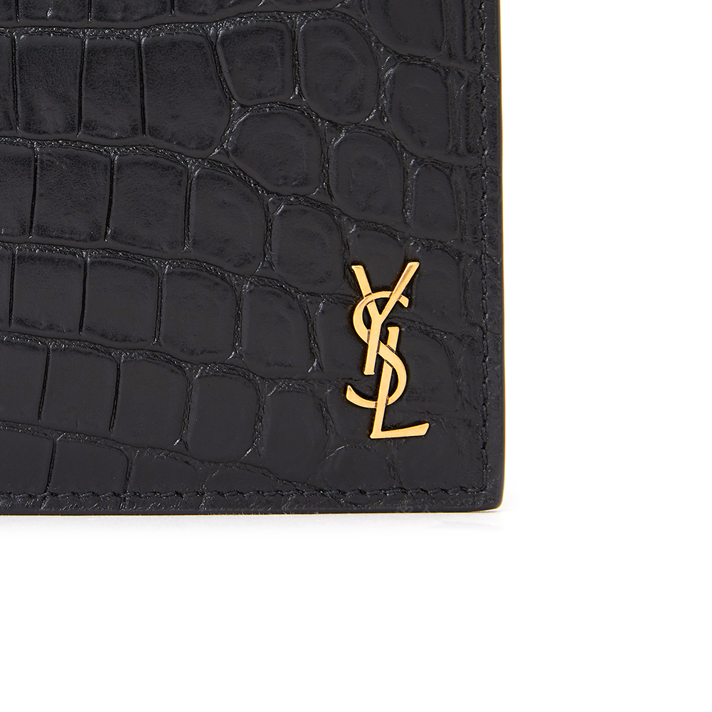 생로랑(SAINT LAURENT PARIS) 타이니 모노그램 크로커다일 남자 반지갑 607727 DZEDW 1000