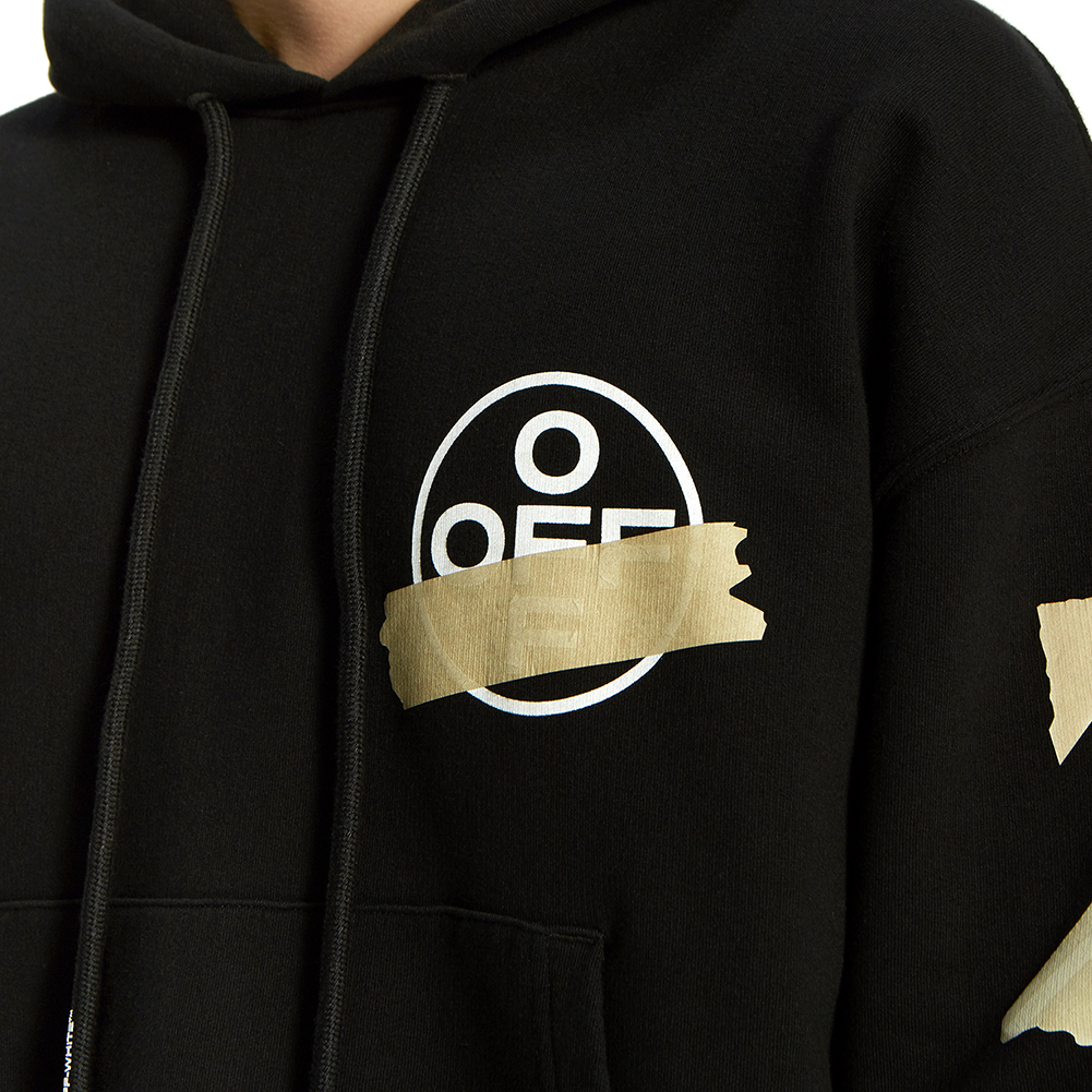 오프화이트(OFF WHITE) 테이프 애로우 오버 남자 기모 후드 긴팔 맨투맨 티셔츠 OMBB037R 20E30002 1048