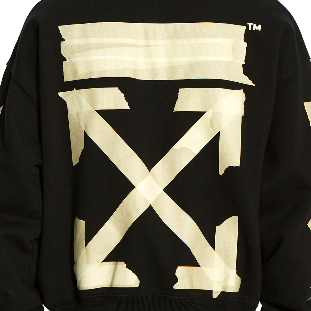 오프화이트(OFF WHITE) 테이프 애로우 오버 남자 기모 후드 긴팔 맨투맨 티셔츠 OMBB037R 20E30002 1048