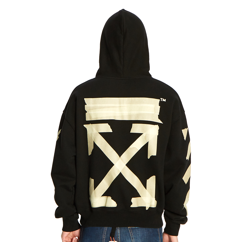 오프화이트(OFF WHITE) 테이프 애로우 오버 남자 기모 후드 긴팔 맨투맨 티셔츠 OMBB037R 20E30002 1048