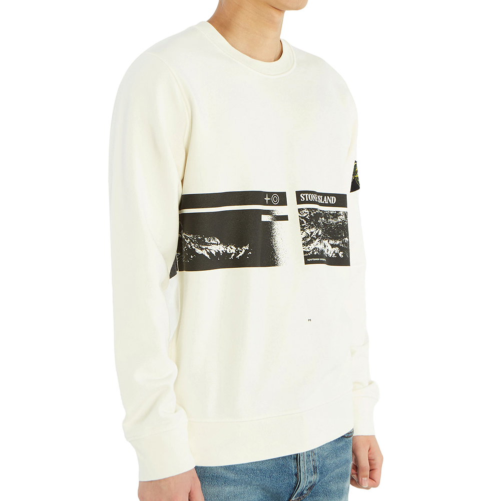 스톤아일랜드(STONE ISLAND) 드론 쓰리 와펜 남자 긴팔 맨투맨 티셔츠 721563094 V0093