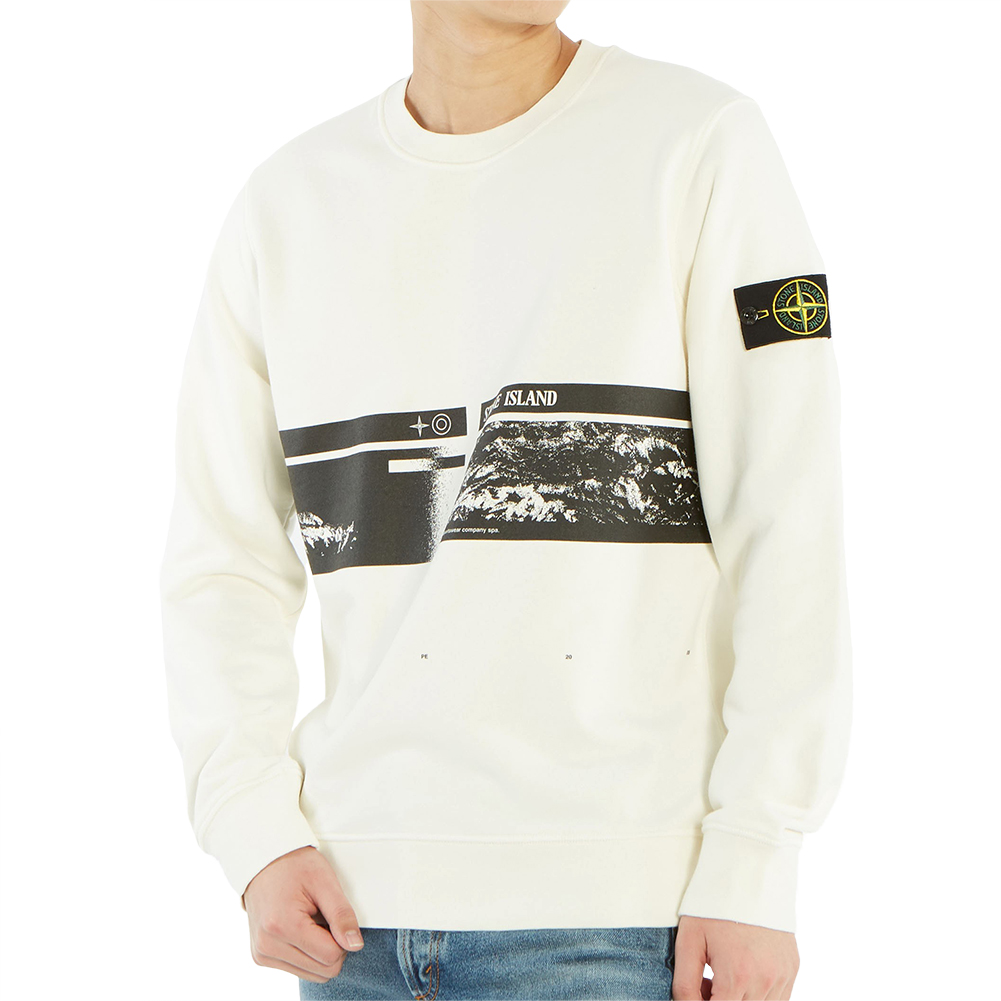 스톤아일랜드(STONE ISLAND) 드론 쓰리 와펜 남자 긴팔 맨투맨 티셔츠 721563094 V0093
