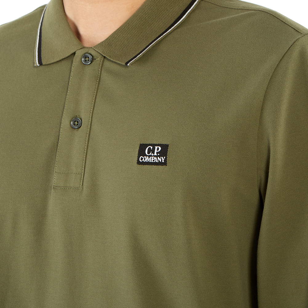 씨피컴퍼니(CP COMPANY) 로고 남자 폴로 긴팔 티셔츠 슬림핏 08CMPL070A 005263W 660
