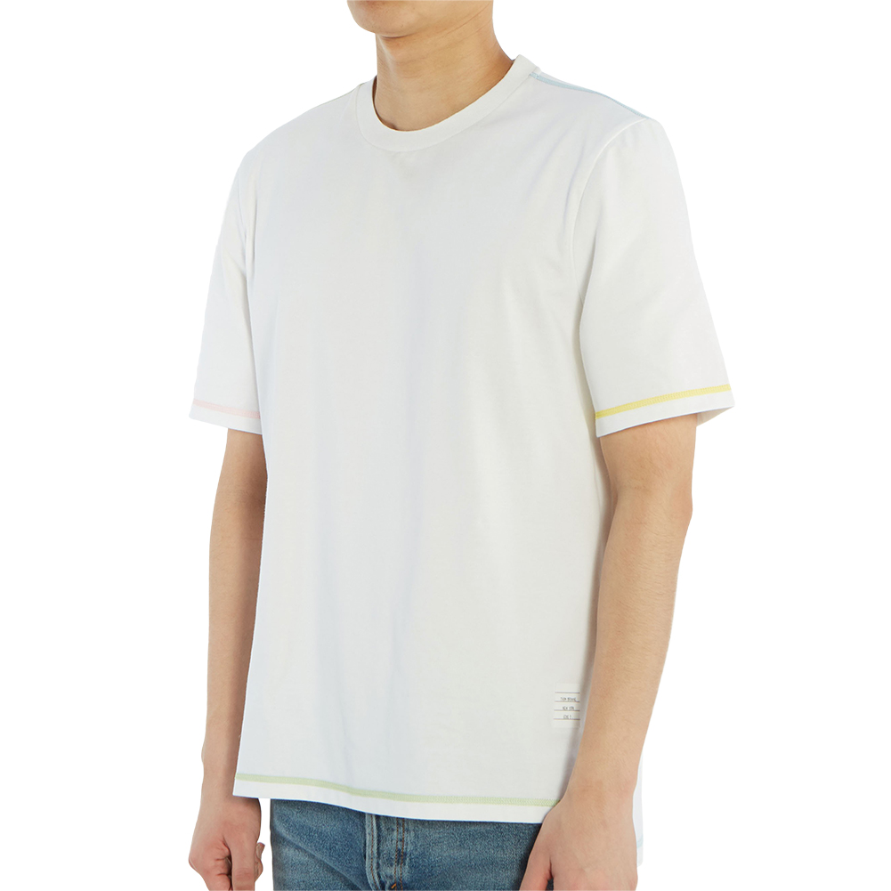 톰브라운(THOM BROWNE) 사이드 슬릿 남자 반팔티셔츠 MJS110A 01454 100
