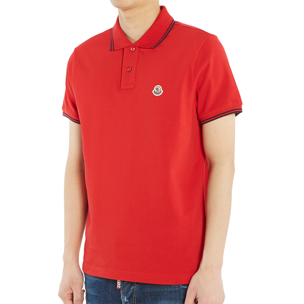 몽클레어(MONCLER) 핀 스트라이프 남자 폴로 반팔티셔츠 8A70600 84556 455