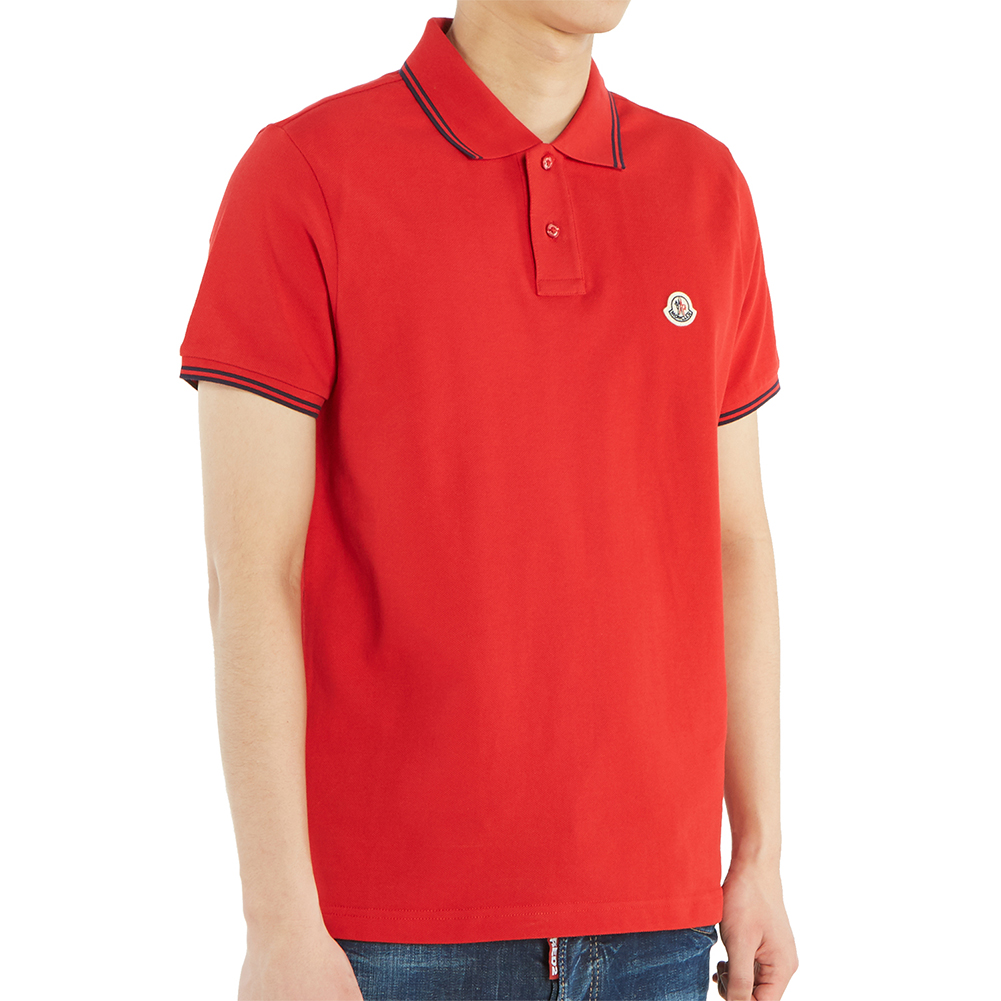 몽클레어(MONCLER) 핀 스트라이프 남자 폴로 반팔티셔츠 8A70600 84556 455