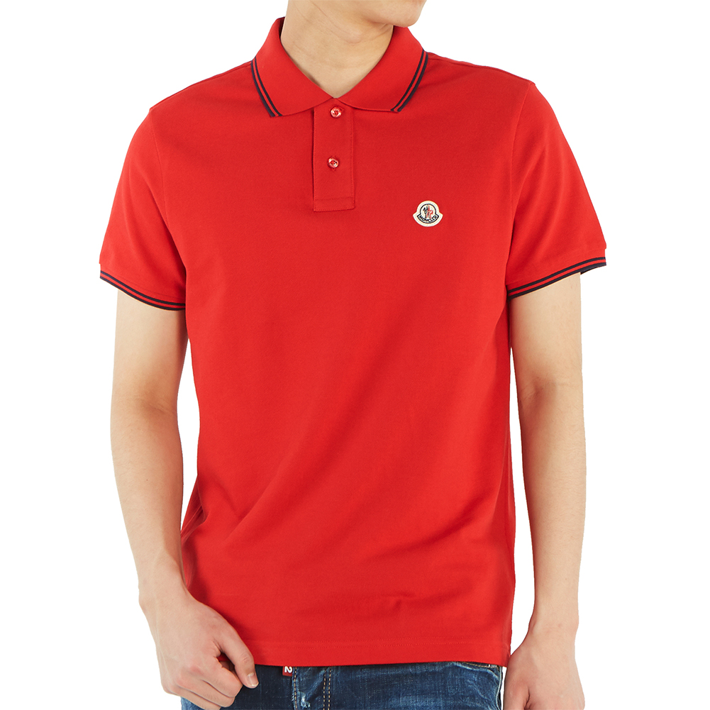 몽클레어(MONCLER) 핀 스트라이프 남자 폴로 반팔티셔츠 8A70600 84556 455