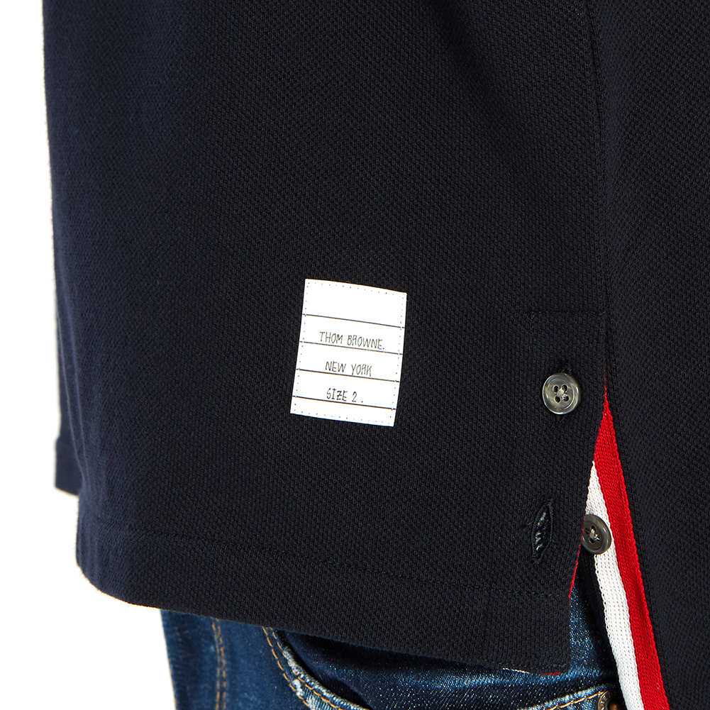 톰브라운(THOM BROWNE) 스트라이프 폴로 남자 반팔티셔츠 MJP042A 00050 415