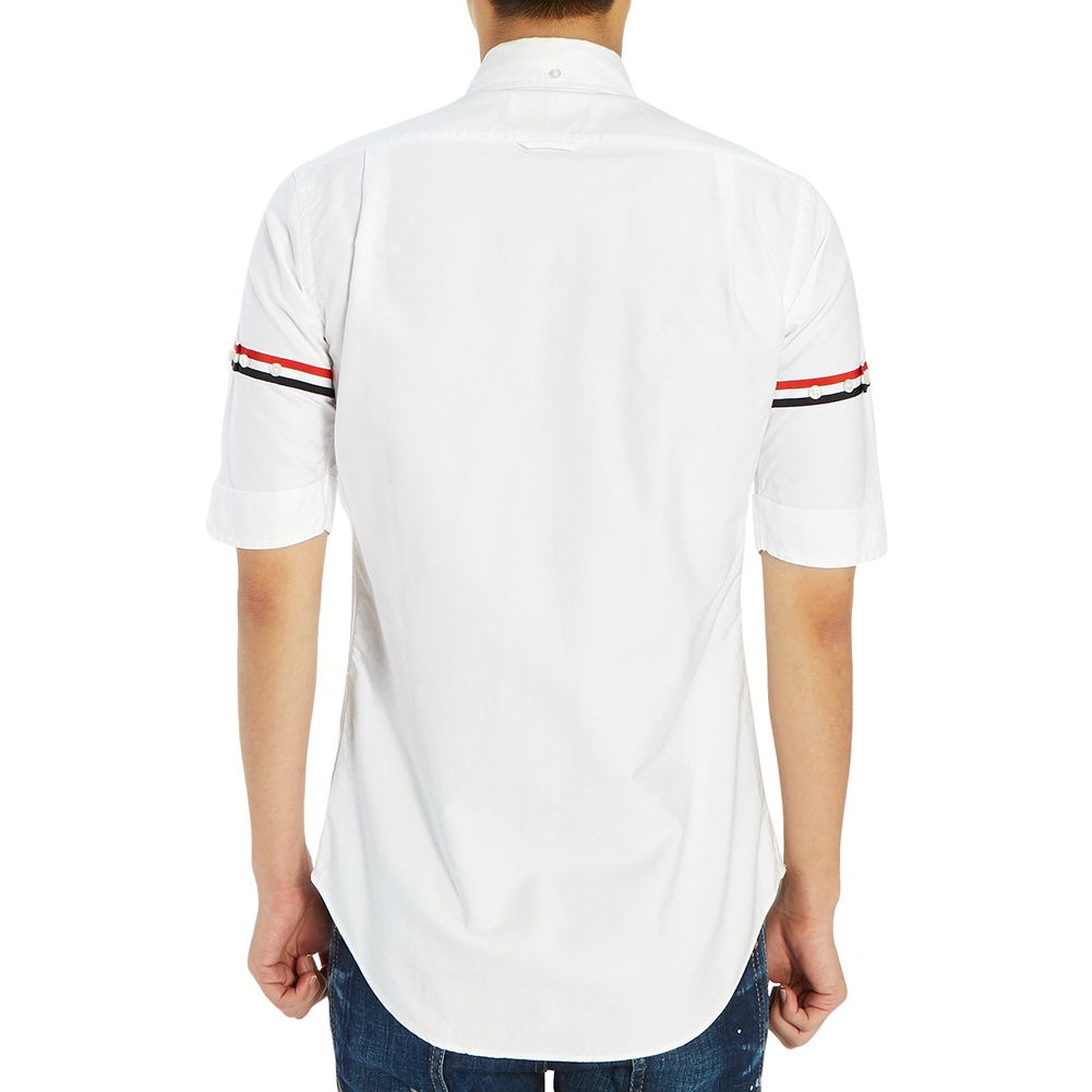 톰브라운(THOM BROWNE) 옥스포드 클래식 암밴드 남자 반팔 셔츠 MWS242A 00139 100