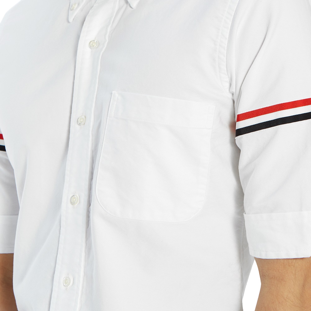 톰브라운(THOM BROWNE) 옥스포드 클래식 암밴드 남자 반팔 셔츠 MWS242A 00139 100