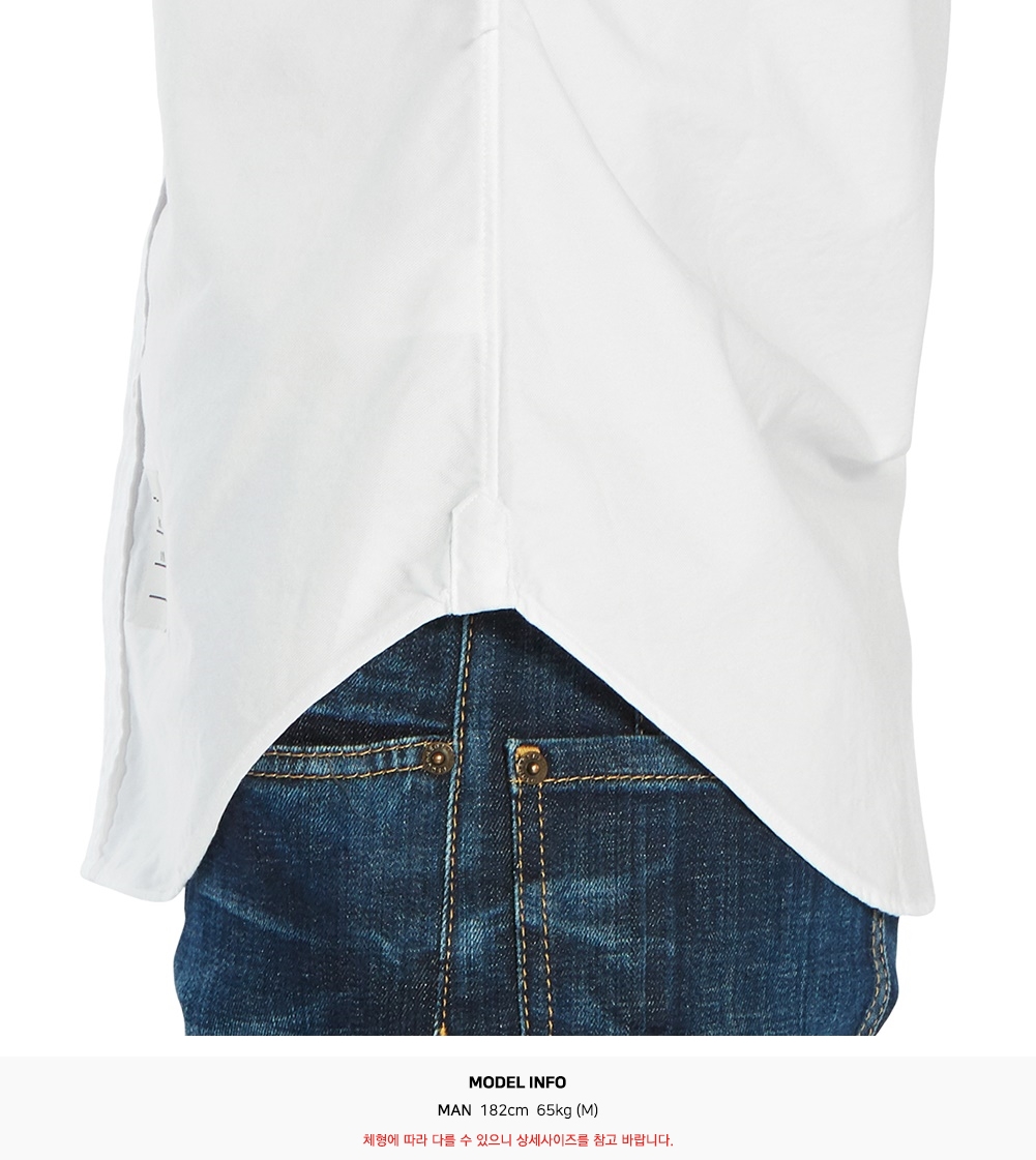 톰브라운(THOM BROWNE) 옥스포드 클래식 암밴드 남자 반팔 셔츠 MWS242A 00139 100