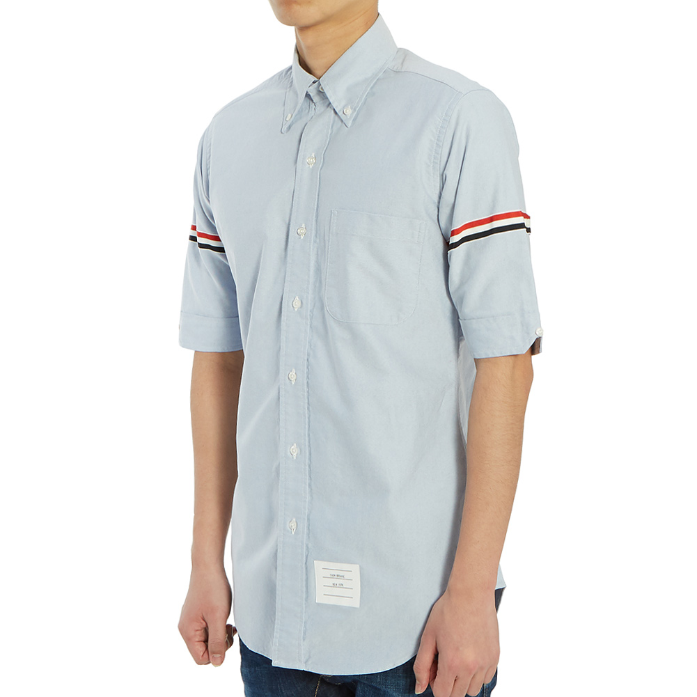 톰브라운(THOM BROWNE) 옥스포드 클래식 암밴드 남자 반팔 셔츠 MWS242A 00139 480