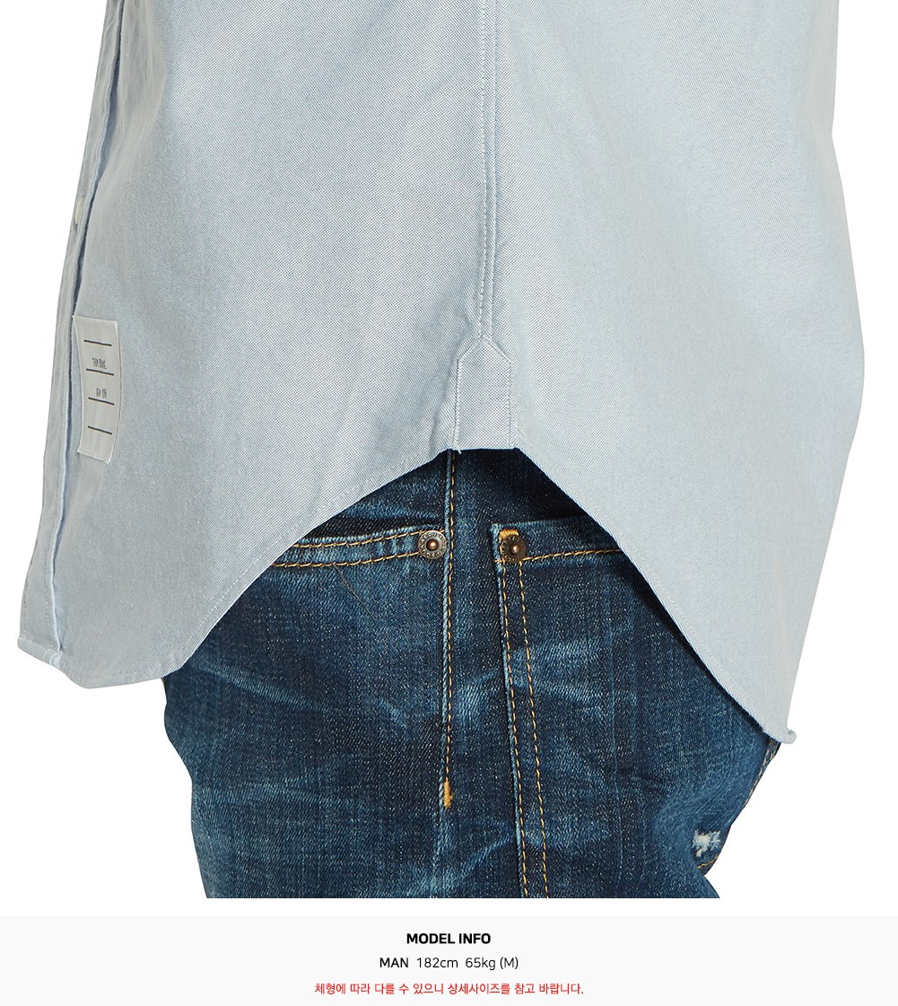 톰브라운(THOM BROWNE) 옥스포드 클래식 암밴드 남자 반팔 셔츠 MWS242A 00139 480