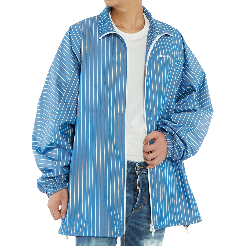 발렌시아가(BALENCIAGA) 로고 스트라이프남자 집업 자켓 571434 TGM07 4640