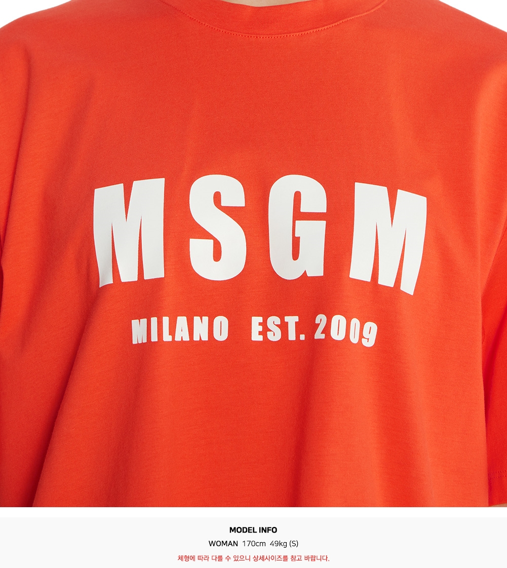 엠에스지엠(MSGM) 로고 여자 반팔티셔츠 2841MDM92 207298 10