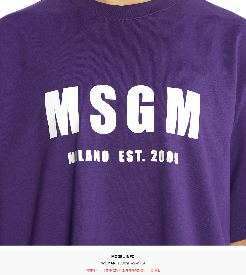 엠에스지엠(MSGM) 로고 여자 반팔티셔츠 2841MDM92 207298 74