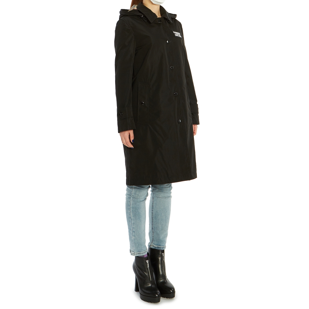 버버리(BURBERRY) 디태처블 후드 쉐이프 메모리 태피터 여자 카 코트 OXCLOSE 8022731 A1189