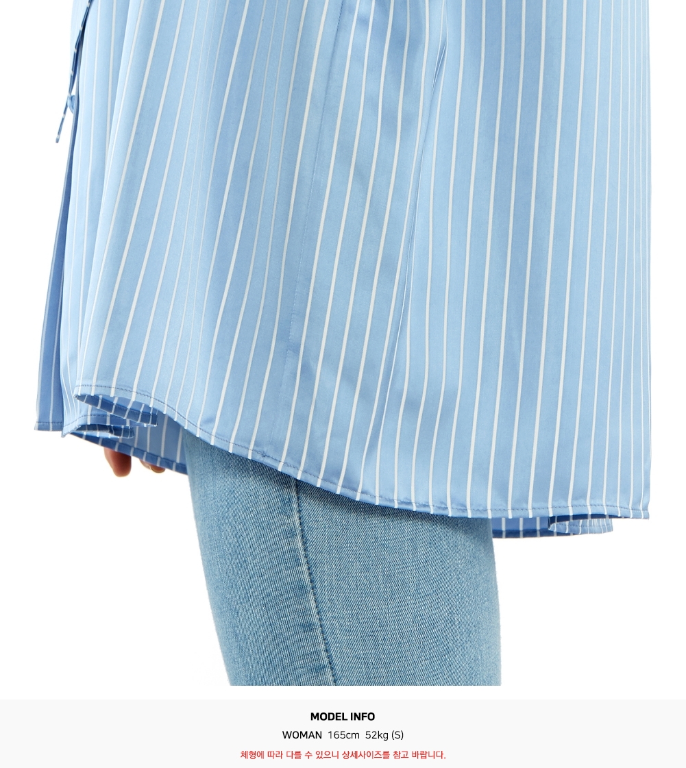 발렌시아가(BALENCIAGA) 로고 스트라이프 여자 스카프 블라우스 602014 TGO22 4640