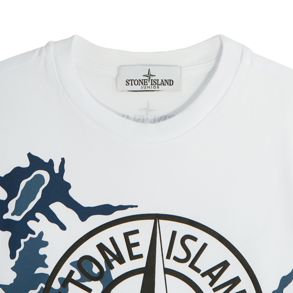 스톤아일랜드키즈(STONE ISLAND KIDS) 로고 키즈 반팔티셔츠 (성인착용가능) 721621056 V0001 12A14A