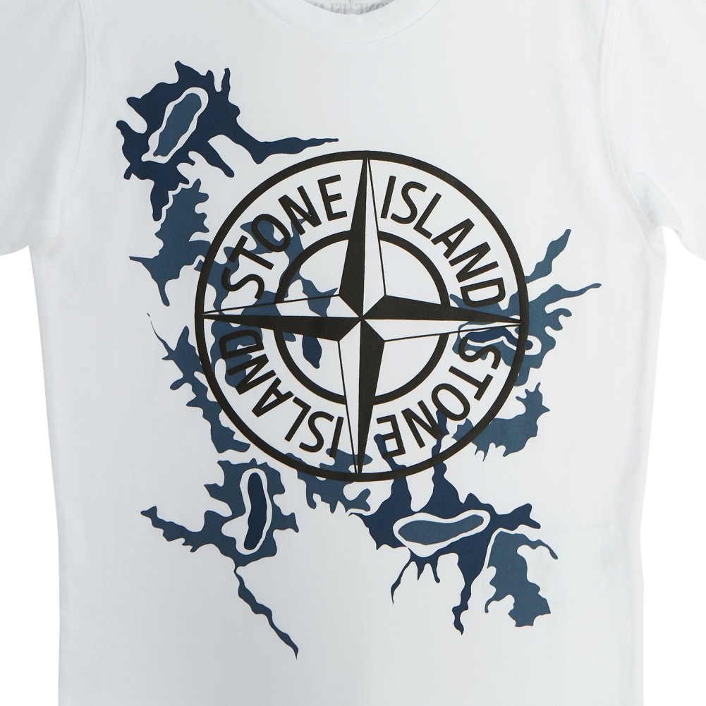 스톤아일랜드키즈(STONE ISLAND KIDS) 로고 키즈 반팔티셔츠 (성인착용가능) 721621056 V0001 12A14A