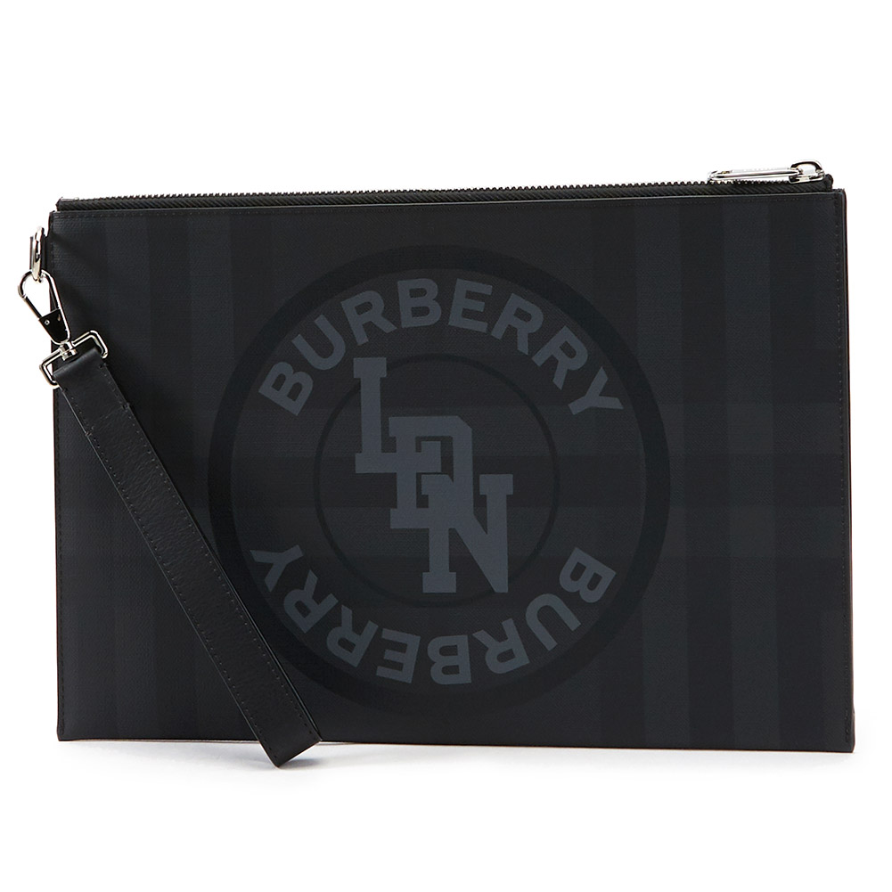 버버리(BURBERRY) 로고 그래픽 런던 체크 남자 클러치/파우치 EDIN 8022559
