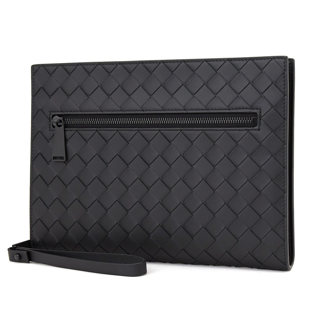 보테가베네타(BOTTEGA VENETA) 네로 인트레치아토 도큐먼트 케이스 공용 클러치/파우치백 601056 VCPQ1 8984