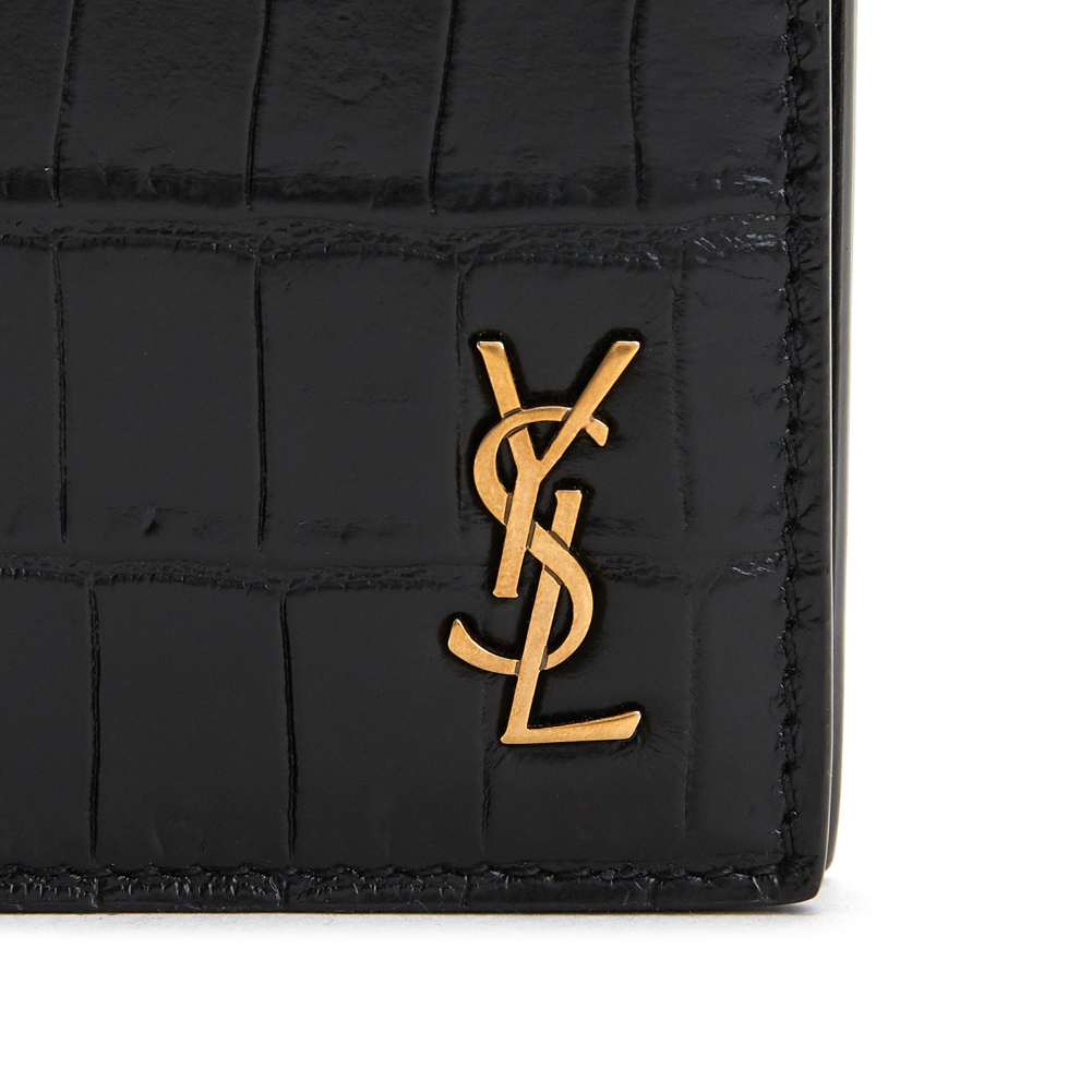 생로랑(SAINT LAURENT PARIS) 타이니 모노그램 크로커다일 공용 명함/카드지갑 607679 DZEDW 1000