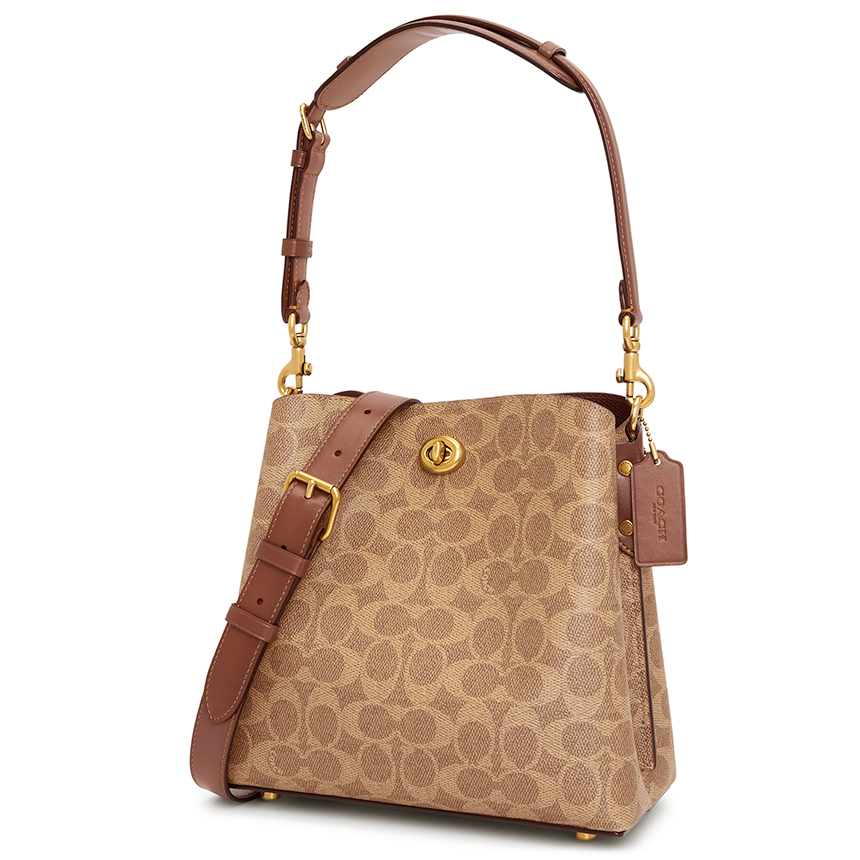 코치(COACH) 시그니처 윌로우 버킷 여자 토트겸숄더백 C3890 B4 TAN RUST